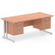 Rayleigh Cantilever Straight Desk with Double Fixed Pedestal